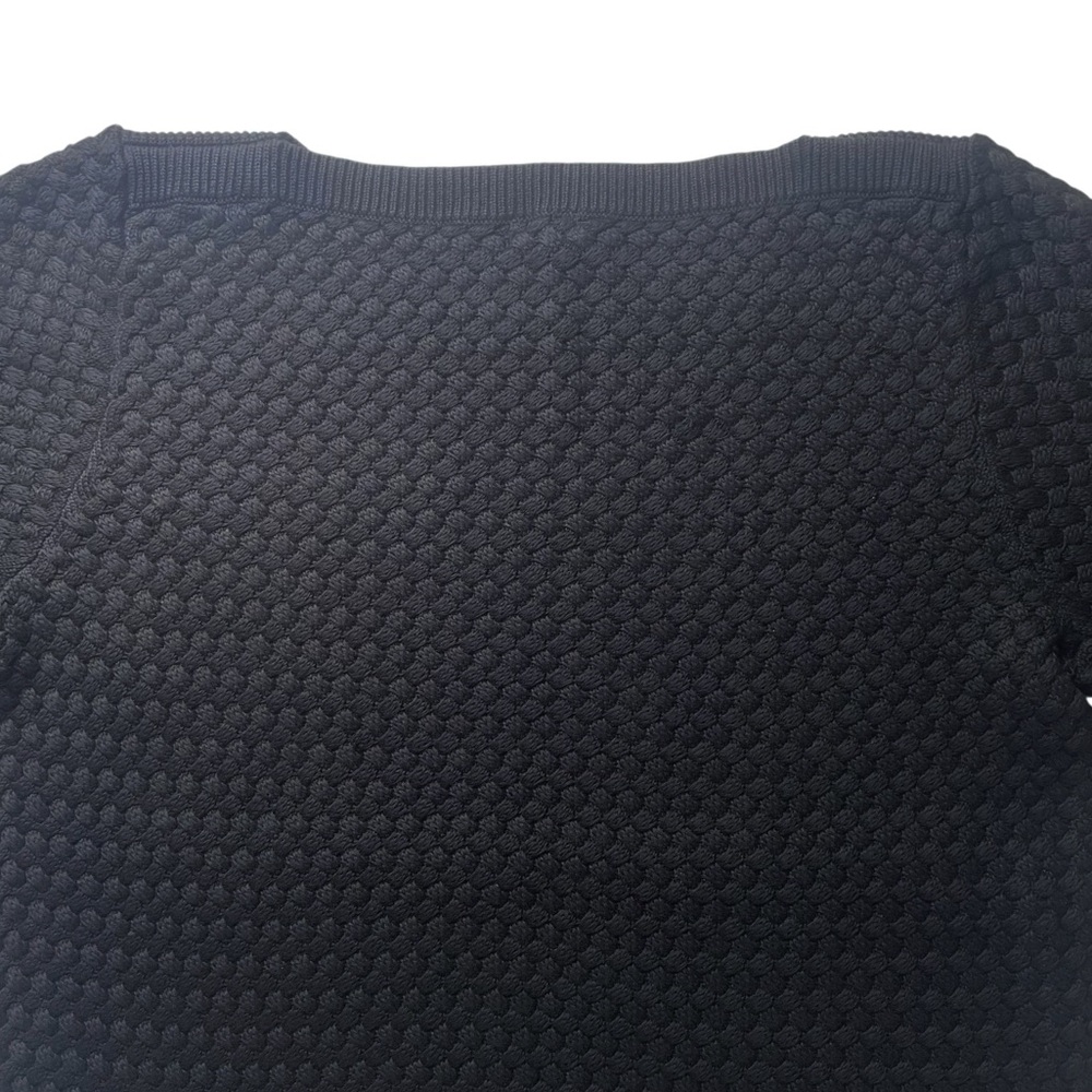 NEW LL Bean Black Basket Weave Pullover Sweater 100% Cotton Size XL Boat Neck - Picture 13 of 16